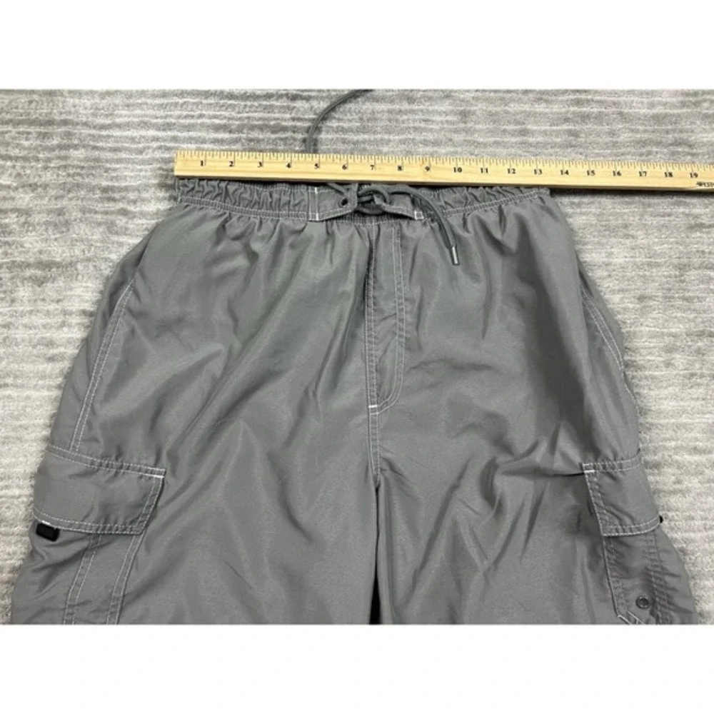 World Wide Sportsman Swimming Trunks Mens Medium Gray Mesh‎ Lined Cargo Pocket